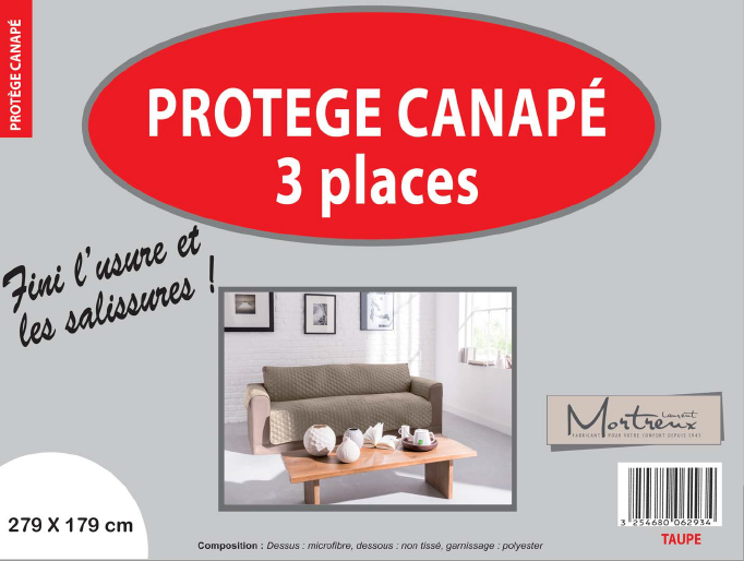 Canape 3 places taupe