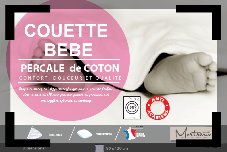 Couette bebe percale