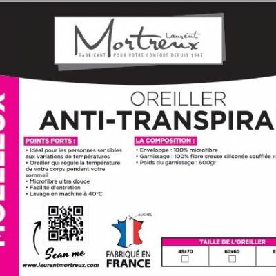 Oreiller anti transpirant