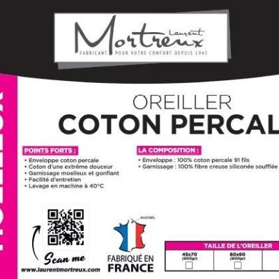 Oreiller coton percale 2